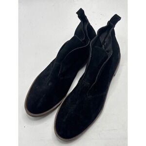 Franco Sarto Black Suede V Cut Ankle Boots Women's Size 9.5